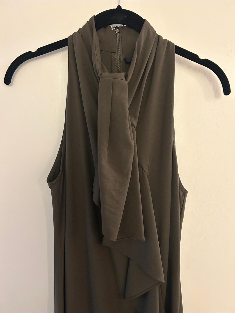 Reformation Olive Green Ruffle High-Slit Maxi Dress - Picture 8 of 8